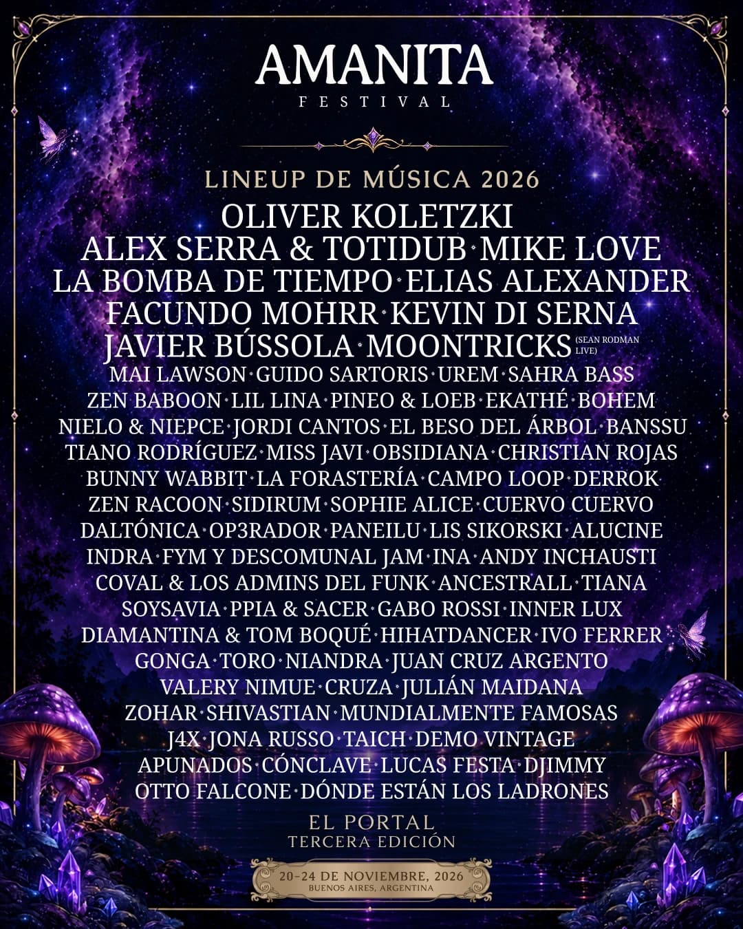 Lineup de Música de Amanita 2026